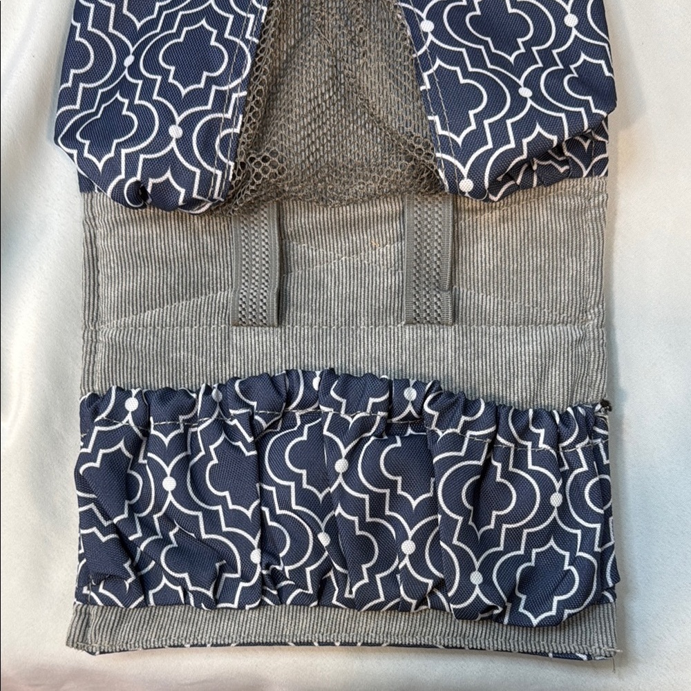Lilly Bit by Demdaco Navy Blue Trellis Print Folding Diaper Clutch Shoulder Bag - Picture 7 of 16